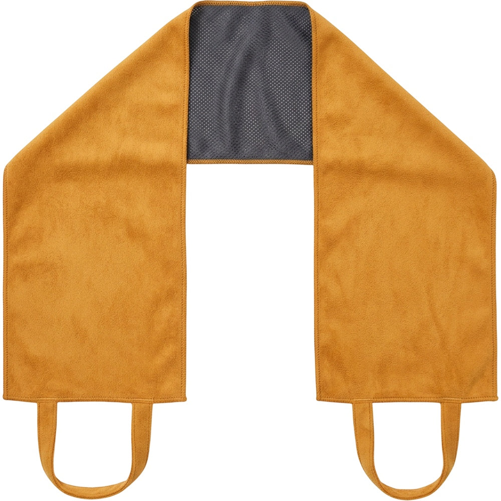 Zedro Dual-End Neck Training Towel with Center Mesh Panel 108 x 22 cm Ochre Charcoal - Product view