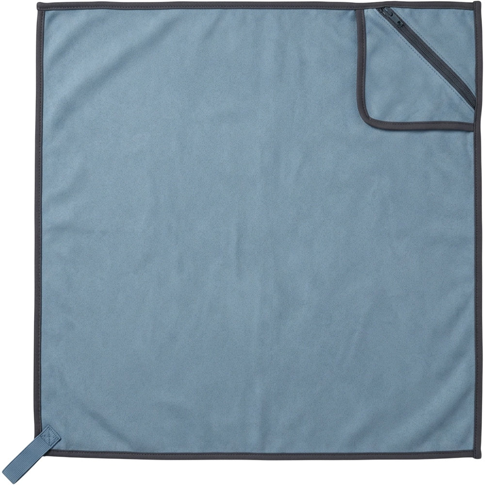 Zedro Suede Microfiber Fitness Towel with Zipper Pocket 82 x 34 cm Dusty Blue - Product view